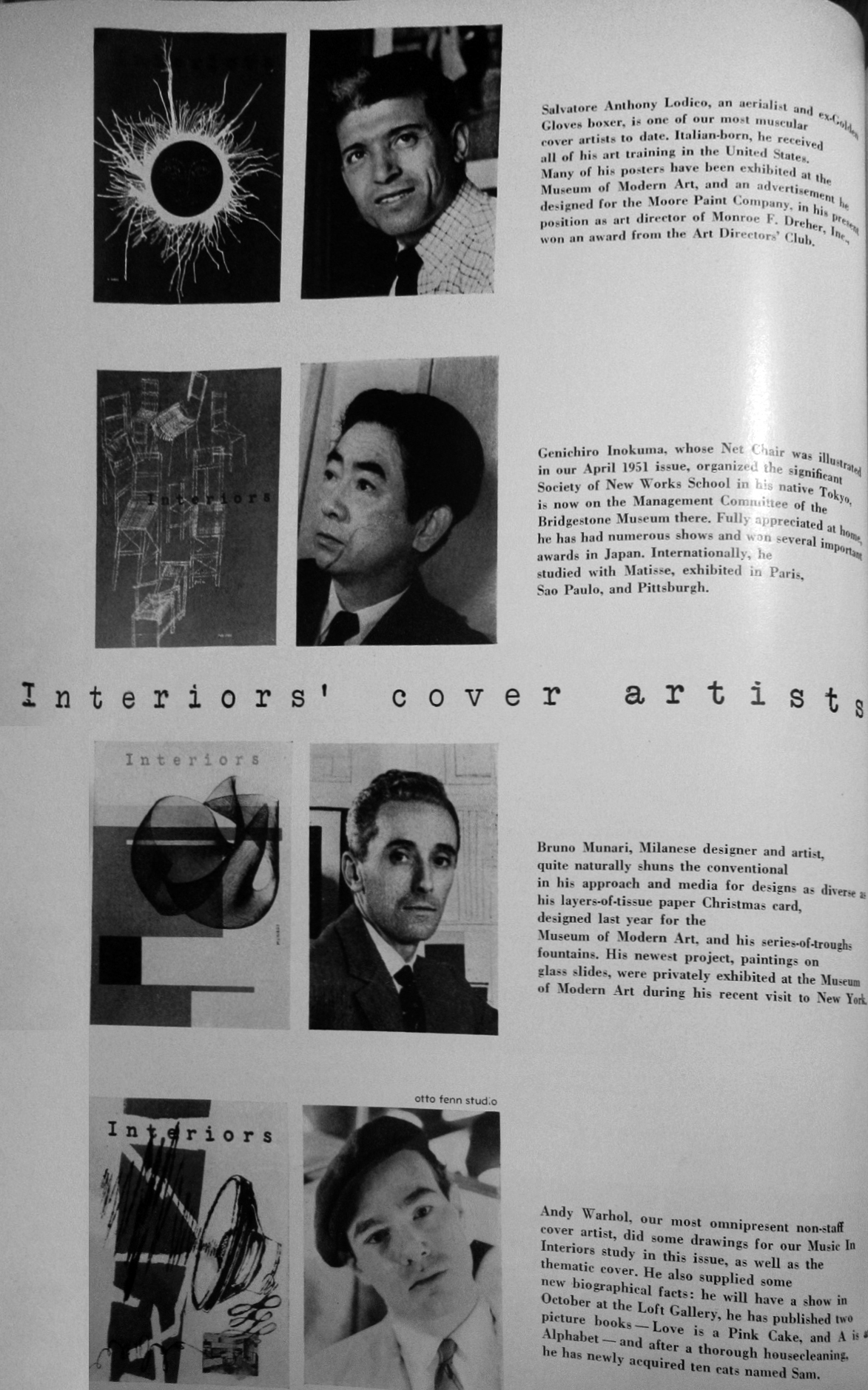 "Interiors' cover artists"